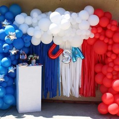 Vibrant Crepe Paper Streamers Red White Blue Silver 6 Rolls 492ft Patriotic P…