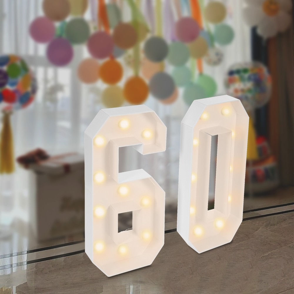 Light Up Numbers Decorations 60 Light Up Numbers 60th Birthday Party Decoration