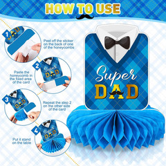 12 Pcs Father’S Day Decorations Double Sided Printing Fathers Day Table