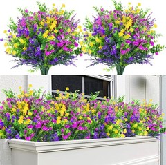 Sggvecsy Artificial Flowers for Outdoors 12 Bundles UV 12 Bundles, Mix
