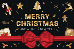 Big Poster Print Laminated Christmas Backdrop Gold Black Scene Setter Any Text