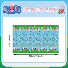3Pcs Peppa Pig Disposable Plastic Tablecloth Kids Birthday Party Table Cover NEW