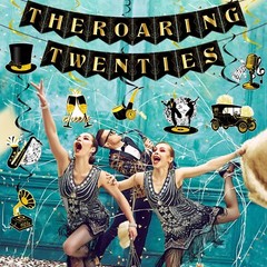 Roaring 20s Party Decorations – 10Pcs Pre-Strung 1920’s Vintage Banner Set Bl…