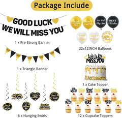 Farewell Party Decorations, We Will Miss You Banner Cake Topper Balloons Hanging