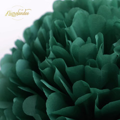 15 PCS Green Tissue Pom Poms & Dots Garland for Parties & Weddings