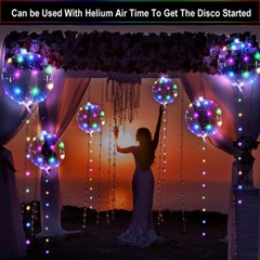 10 PCS LED Light Up BoBo Balloons 20″ Clear Bubble Balloon Birthday Party Decor