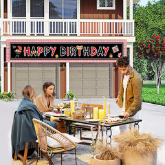 Happy Birthday Banner BBQ Birthday Decorations Picnic Happy Birthday Sign for Ya