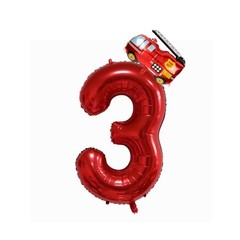 Firefighter Party Decorations Balloons,Fire Truck Balloons Number 3 Red， Fire…
