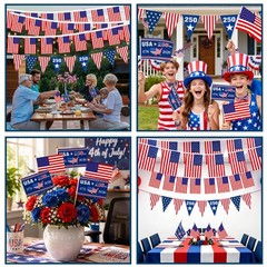 250th Anniversary Decorations 250 Anniversary USA Flags Including 12 Small Am…