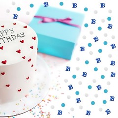 200 PCS Number 18 Confetti Blue Glitter 18th Birthday Paper Decoration