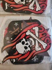 ROCK & ROLL Hanging Skulls, Flames, Stars & Guitars 7ft long Party Celebration