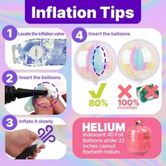 Iridescent Foil Balloons 20pcs Different Sizes Pack of 22 12 10 Inch Large Ro…