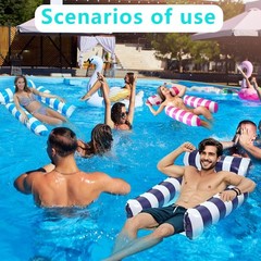 2 Pack Pool Floats Adult, 4-in-1 Inflatable water Hammock, 3 Tubes Inflatable…