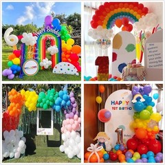 412pcs Rainbow Balloon Arch Kit Assorted Colors 18 12 10 5 Inch, Different Si…