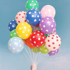 50 PCS Rainbow Polka Dot Balloons Kit – 12 Inch(30.48Cm) Multicolor Polka Dot La