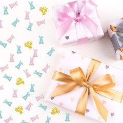 130 PCS Easter Bunny Confetti Gender Reveal Table Scatter Glitter Blue Pink