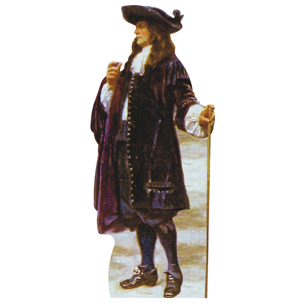 H76603 William Penn Quaker Founder of Pennsylvania Cardboard Cutout Stand up