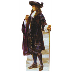 H76603 William Penn Quaker Founder of Pennsylvania Cardboard Cutout Stand up
