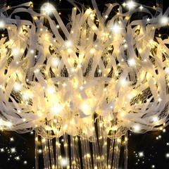 100PCS Light up Wands for Wedding, Wedding Wands Streamers with 3 Colorful Flash