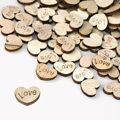 400pcs Rustic Wooden Love Heart Wedding Table Scatter Decoration Valentines’ …