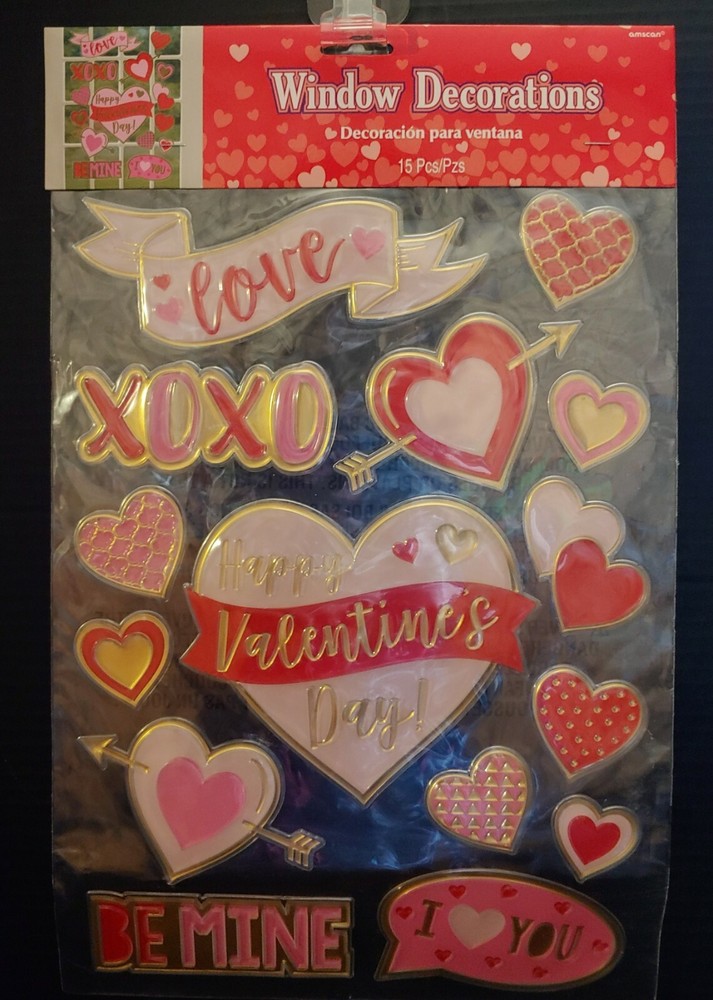 FREE Valentine Love Hearts 15 Window Cling On Decorations Business Office Sign