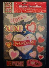 FREE Valentine Love Hearts 15 Window Cling On Decorations Business Office Sign