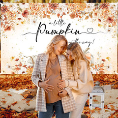 Pumpkin Baby Shower Backdrop a Little Pumpkin Is on the Way Banner Fall Baby Sho