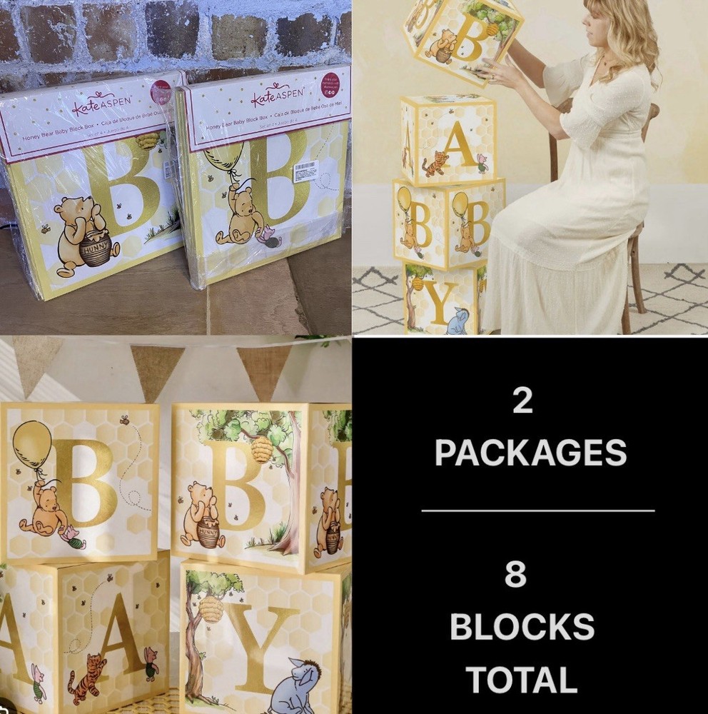 Kate Aspen Honey Bear Winnie The Pooh Disney Blocks Baby Shower Decor 8 Total