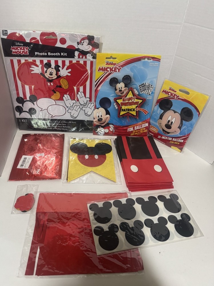 Mickey Mouse Party Decorations 14 Pcs Bags Stickers Balloons 3+