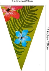 8 Pack Hawaiian Bunting Banner Luau Party Tropical Party Bunting Totally 24 M…