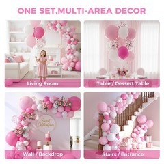 150 PCS Pink White Balloons Different Size of 18 12 10 5 Inch, Pink Confetti …