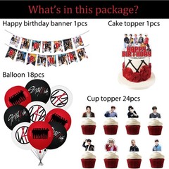 Stray Kids Merch 5 Star Party Decorations Include Happy Birthday Banners, Cak…