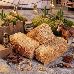 12 PCS Mini Hay Bales Miniature Decoration Small Straw 2.6×1.2×1.2 Inch
