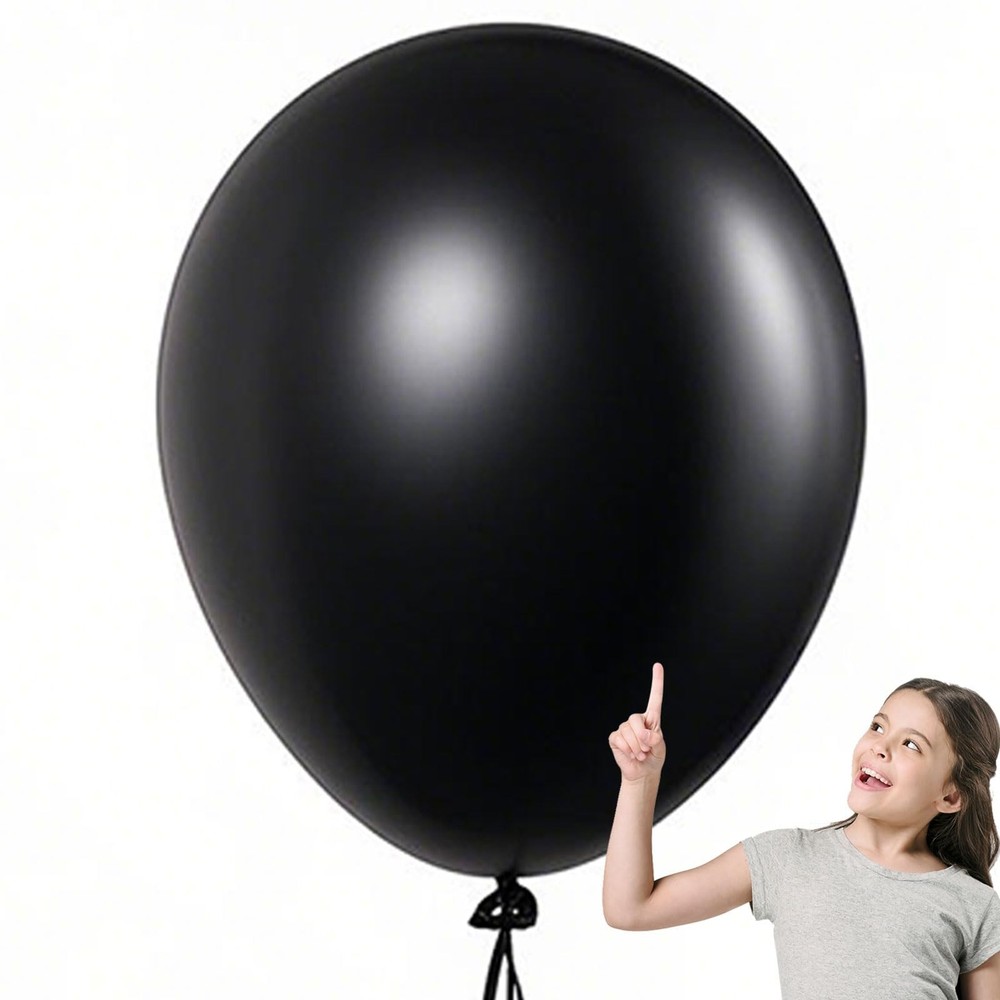 10pcs Giant Black Balloons 36 Inch Extra Large Ballons Jumbo Round Latex Bal…