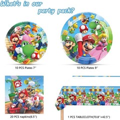 New Super Mario Party Supplies Balloon Kids Birthday Decoration Tableware Banner