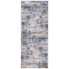 IOHOUZE Abstract Runner Rug 2×5 Ft 2′ x 5′ (Runner), Orange/Brown/Grey