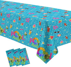 Pool Party Decorations Tablecloth, Disposable Summer Beach Party Tablecover for