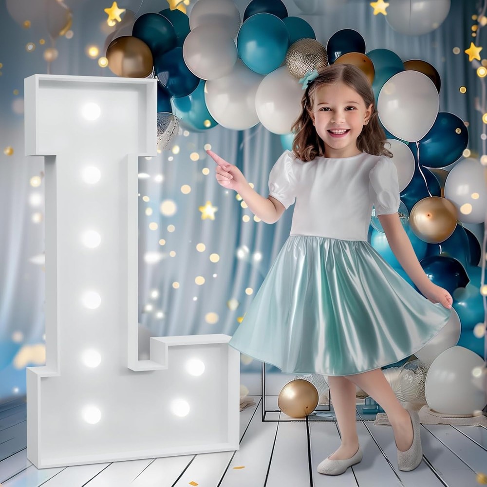 Marquee Letters 3 Feet Tall Cool White Light Up «L» Party Decoration Birthdays