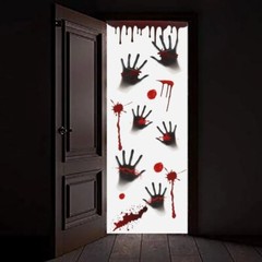 Horror Bloodstain Wall Sticker Handprint Footprint Blood Skull Window Sticker