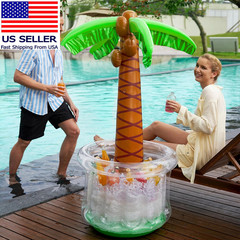 60″ Inflatable Palm Tree Cooler, Beach Theme Decor, Pool Party Decorations, Luau