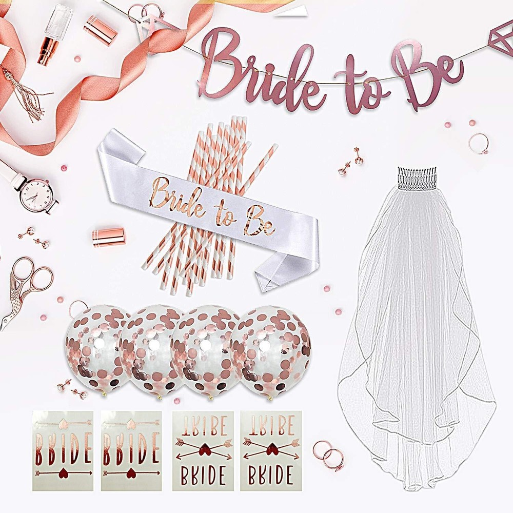 Bachelorette Party Kit Rose Gold Decorations