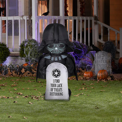 42 Airblown Inflatable Comic Darth Vader W/Tombstone Halloween Yard Decoration