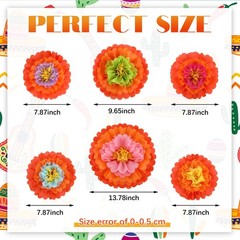24 Pcs Cinco De Mayo Party Decorations Mexican Flowers Tissue Pom Fiesta Flow…