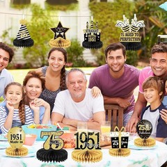 9PCS 75th Birthday decorations 75th birthday Cente