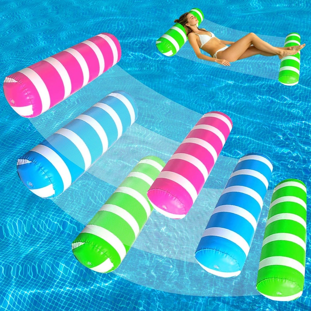 3 Pack Pool Floats,Inflatable Pool Floats Hammock 4-in-1 Multi-Purpose for Ad…