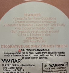 New Lot of 4- 200 Count Fabric Red Rose Petals Packs