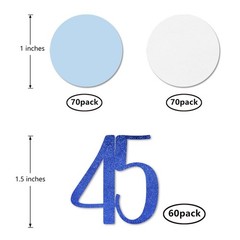 200 PCS Blue Glitter 45 Confetti 45th Birthday Anniversary Table Supplies