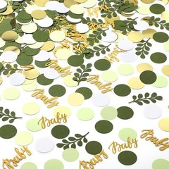 400 Pcs Greenery Baby Shower Confetti Eucalyptus Gold Table Scatter Dots