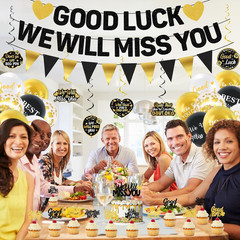 Farewell Party Decorations, We Will Miss You Banner Cake Topper Balloons Hanging