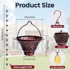 Functional Garden Rain Chain with Antique Bronze Finish for Drainage Solution